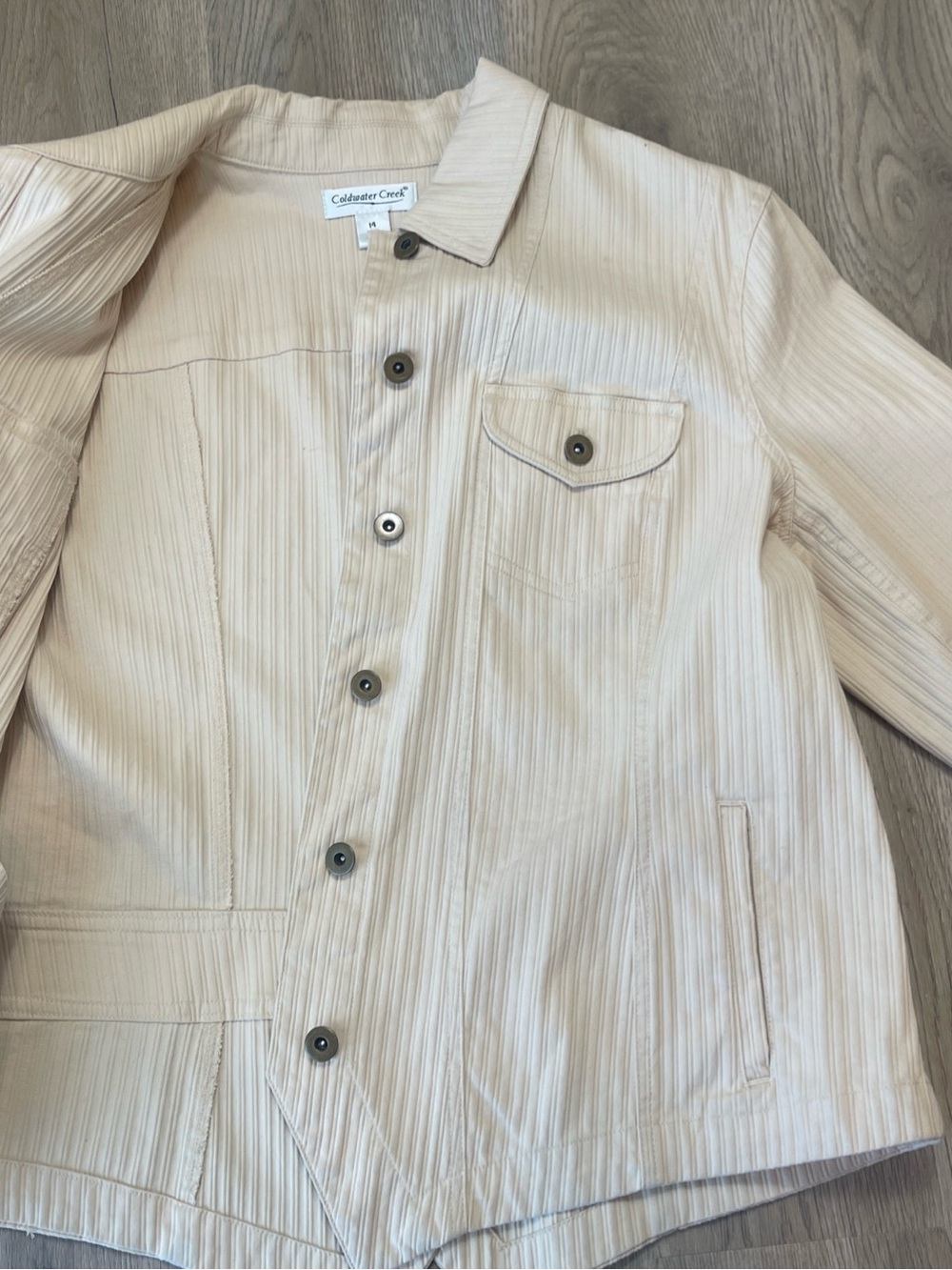 Coldwater Creek Cream Ribbed Textured Top - Picture 5 of 10